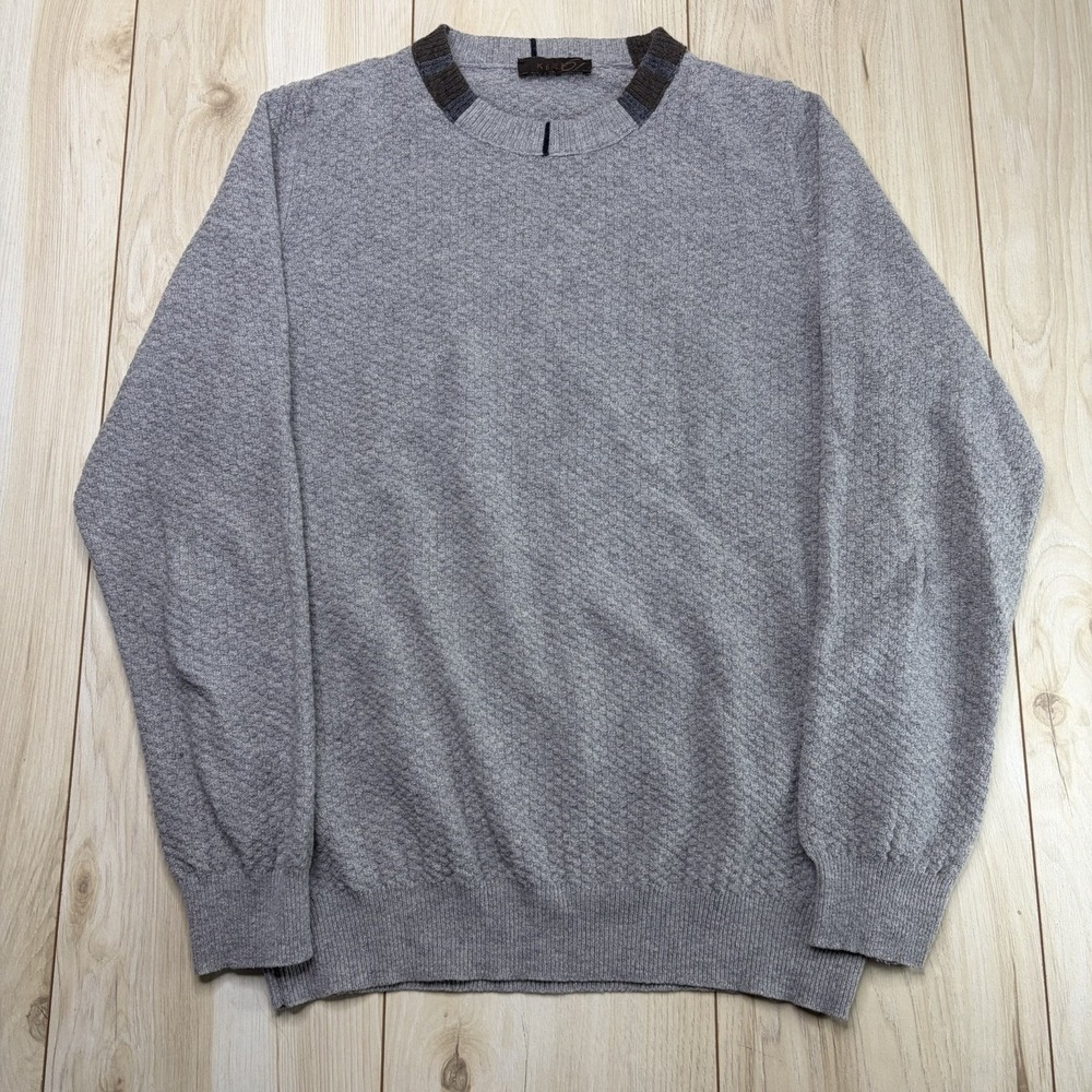 Keen 61 Men's Wool Pullover Crewneck Sweater Medium Grey Made in Bulgaria - Picture 2 of 7